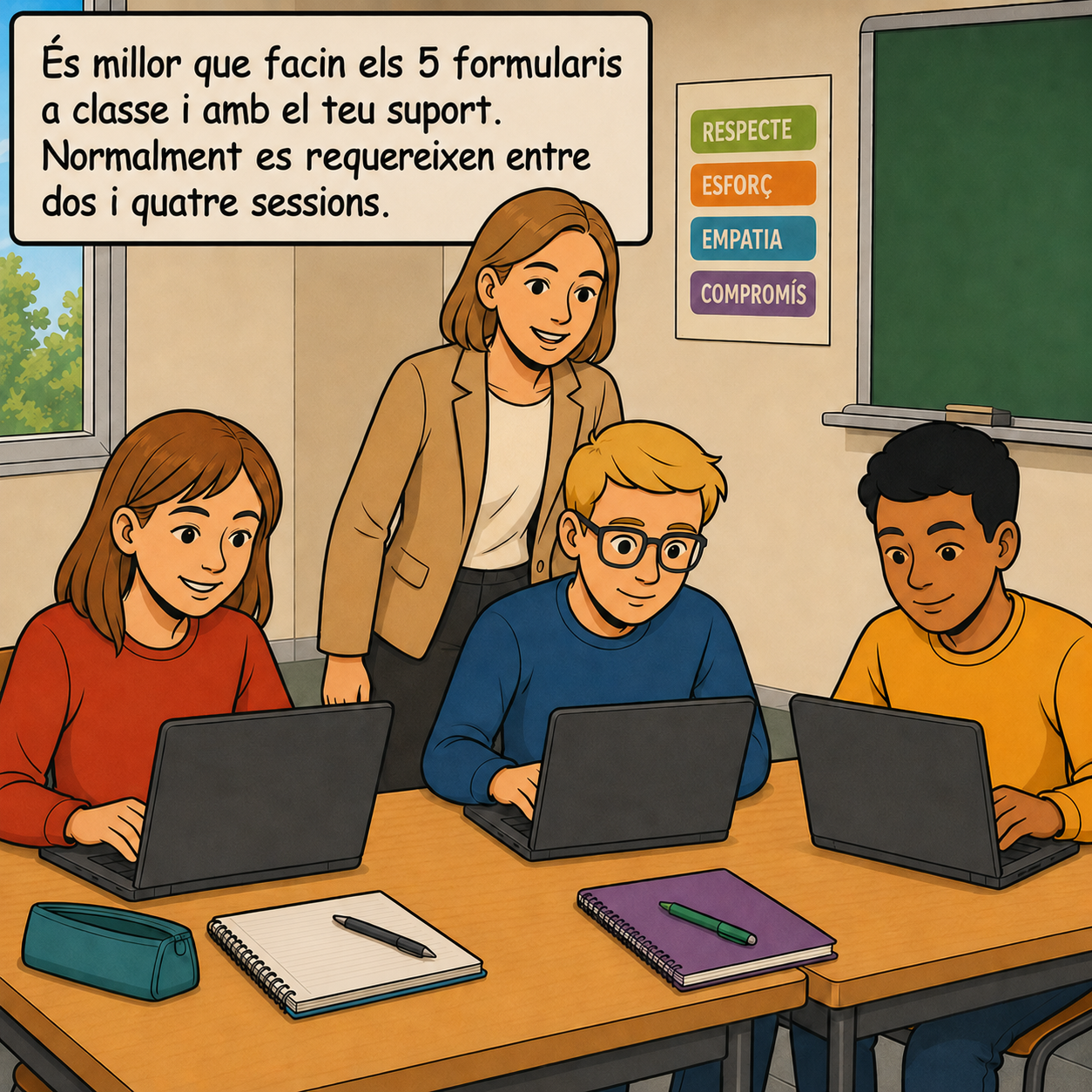 Vinyeta 1 de la guia ràpida per al professorat tutor