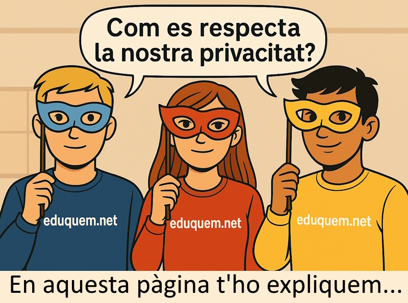 Il·lustració sobre privacitat i accés al portal eduquem.net